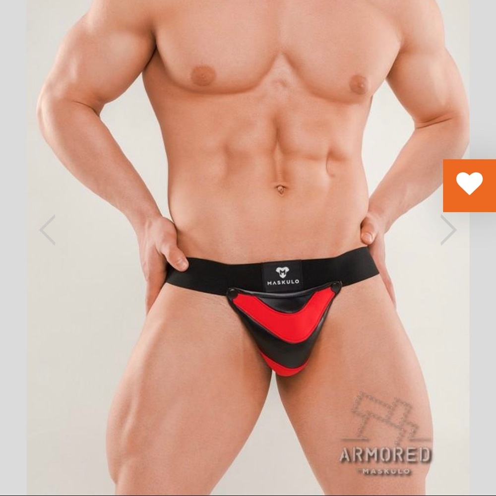 Maskulo Armored Red n Black jockstrap. Large